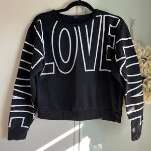Love on a Black Lightweight Sweatshirt Size M Long Sleeve